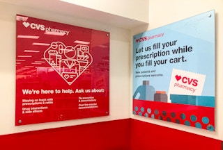 CVS pharmacy signs at Target