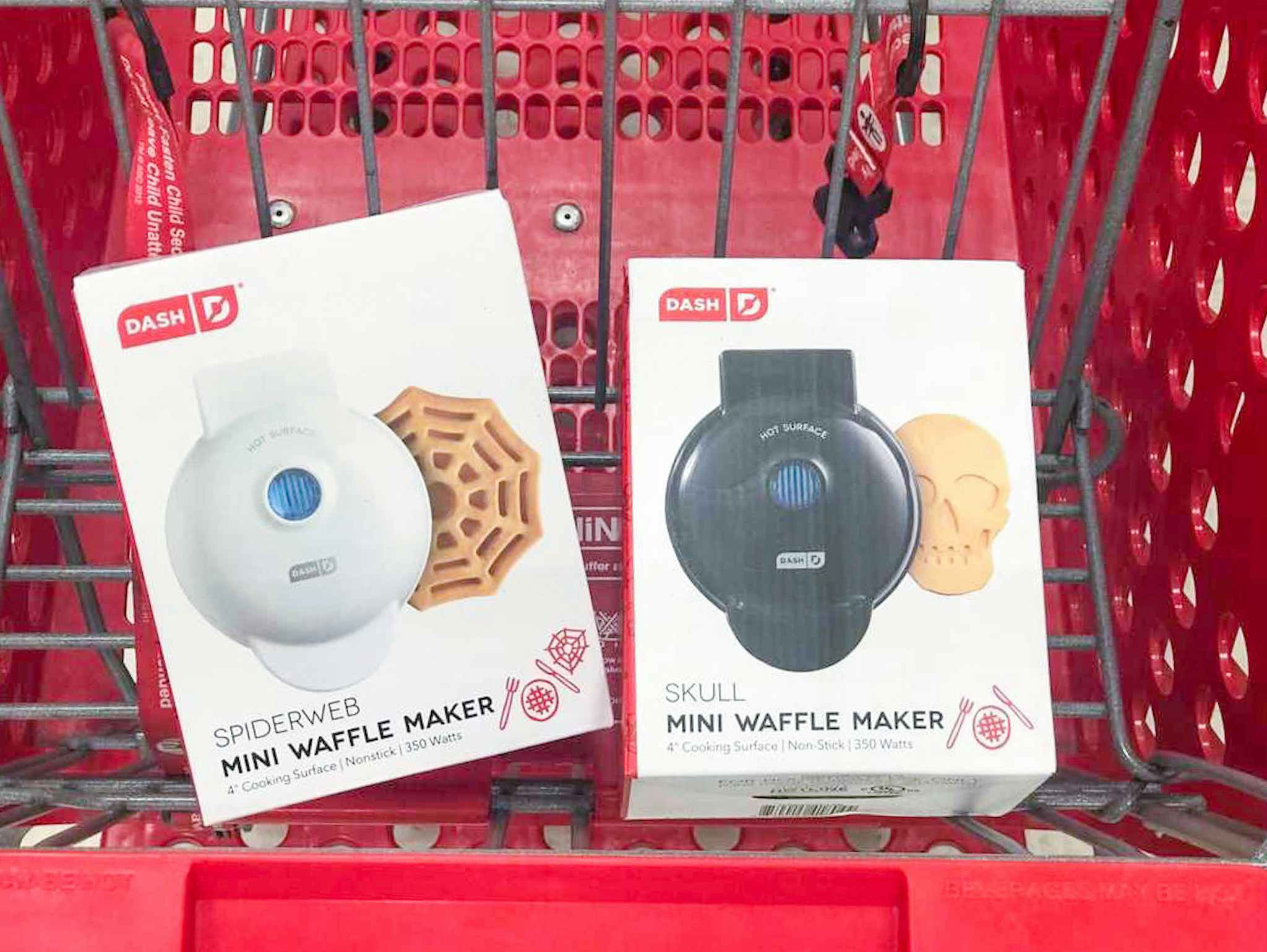 dash halloween waffle makers in a target cart