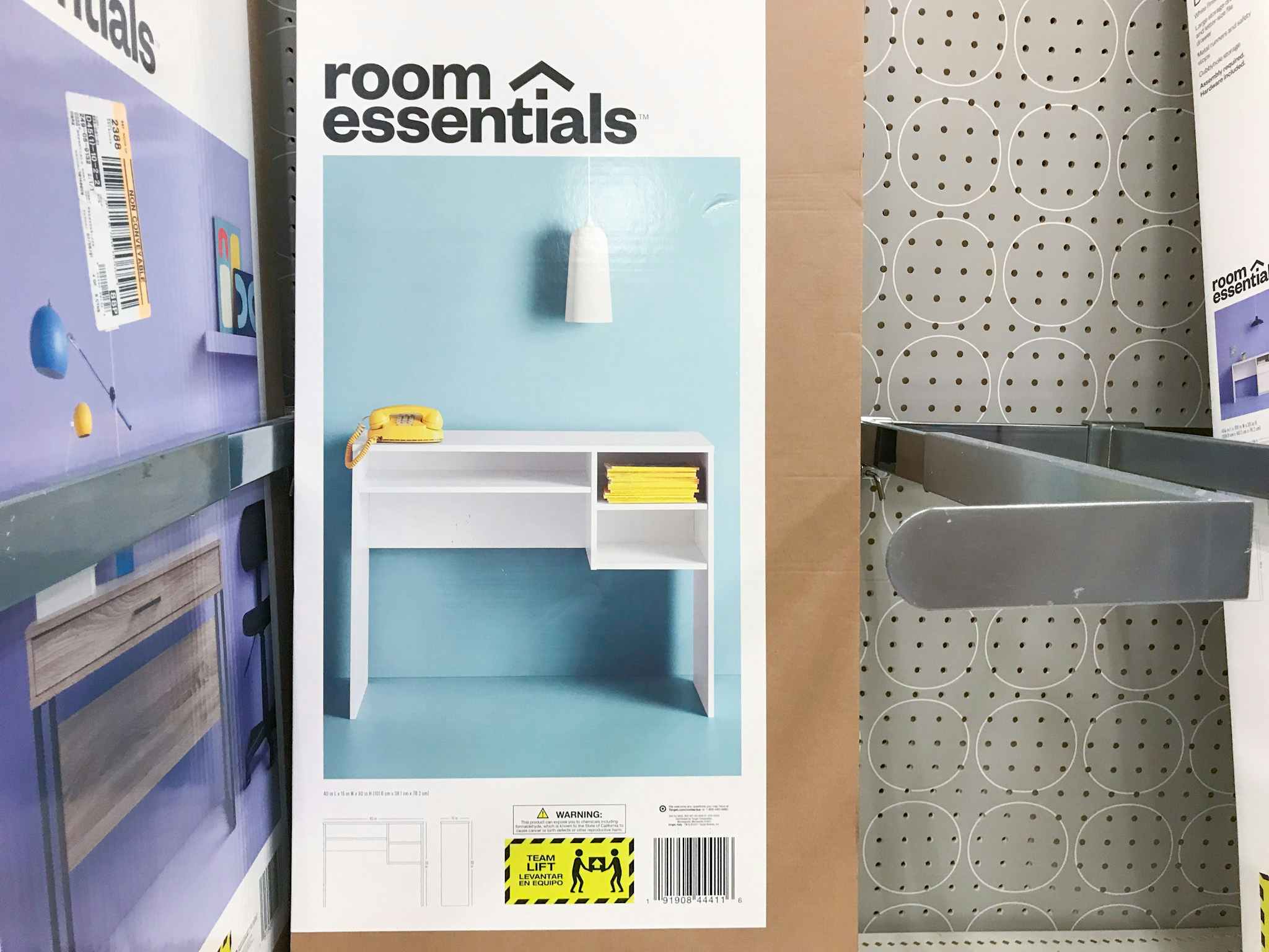 room essentials desk on a target shelf