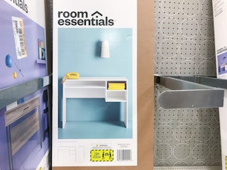 room essentials desk on a target shelf