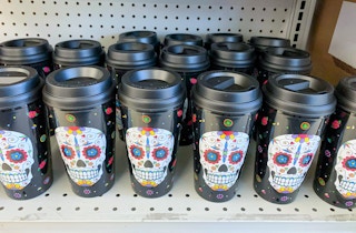sugar skull to go tumblers on dollar tree shelf