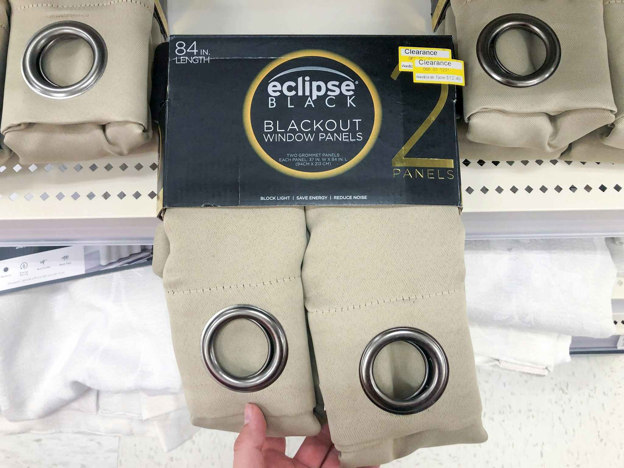 eclipse blackout curtain clearance on a target shelf