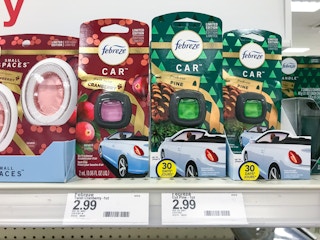 febreze car air freshener vent clips on a target shelf