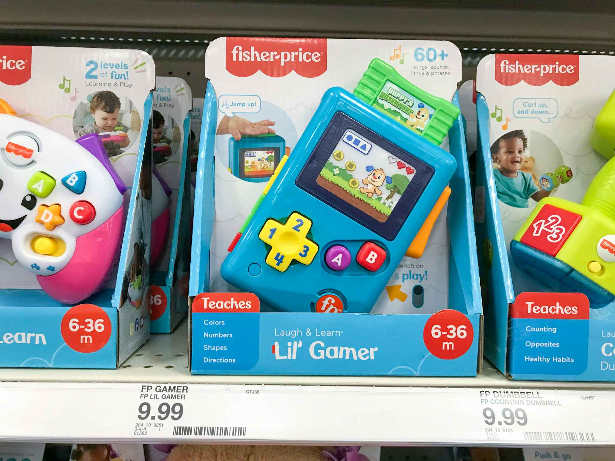 fisher-price laugh & learn lil' gamer on a target shelf