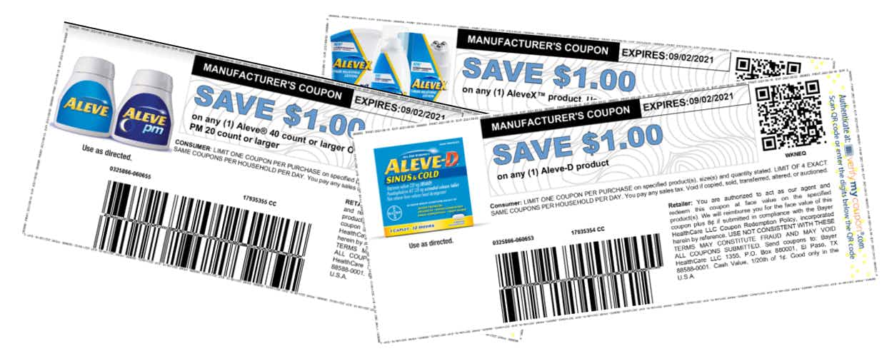 Free Aleve coupons by mail