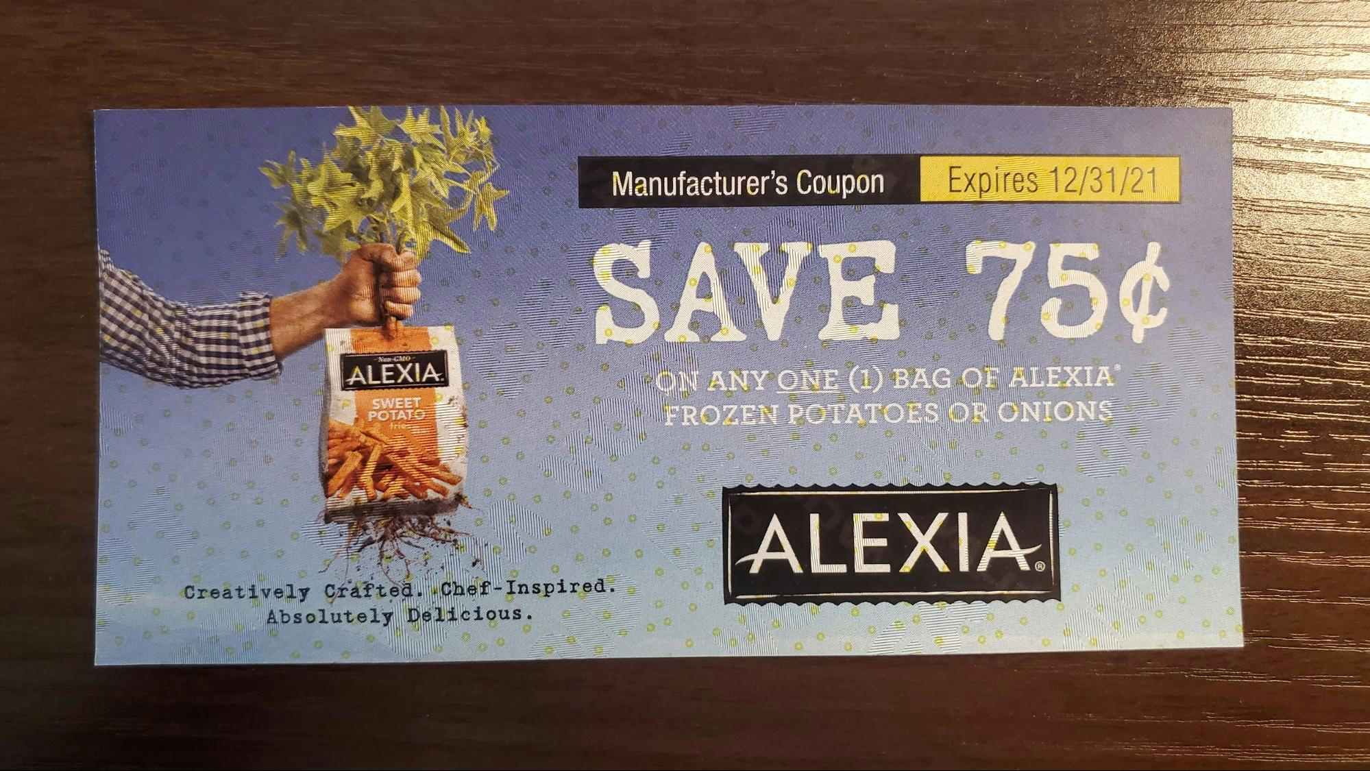 Free Alexia coupons by mail
