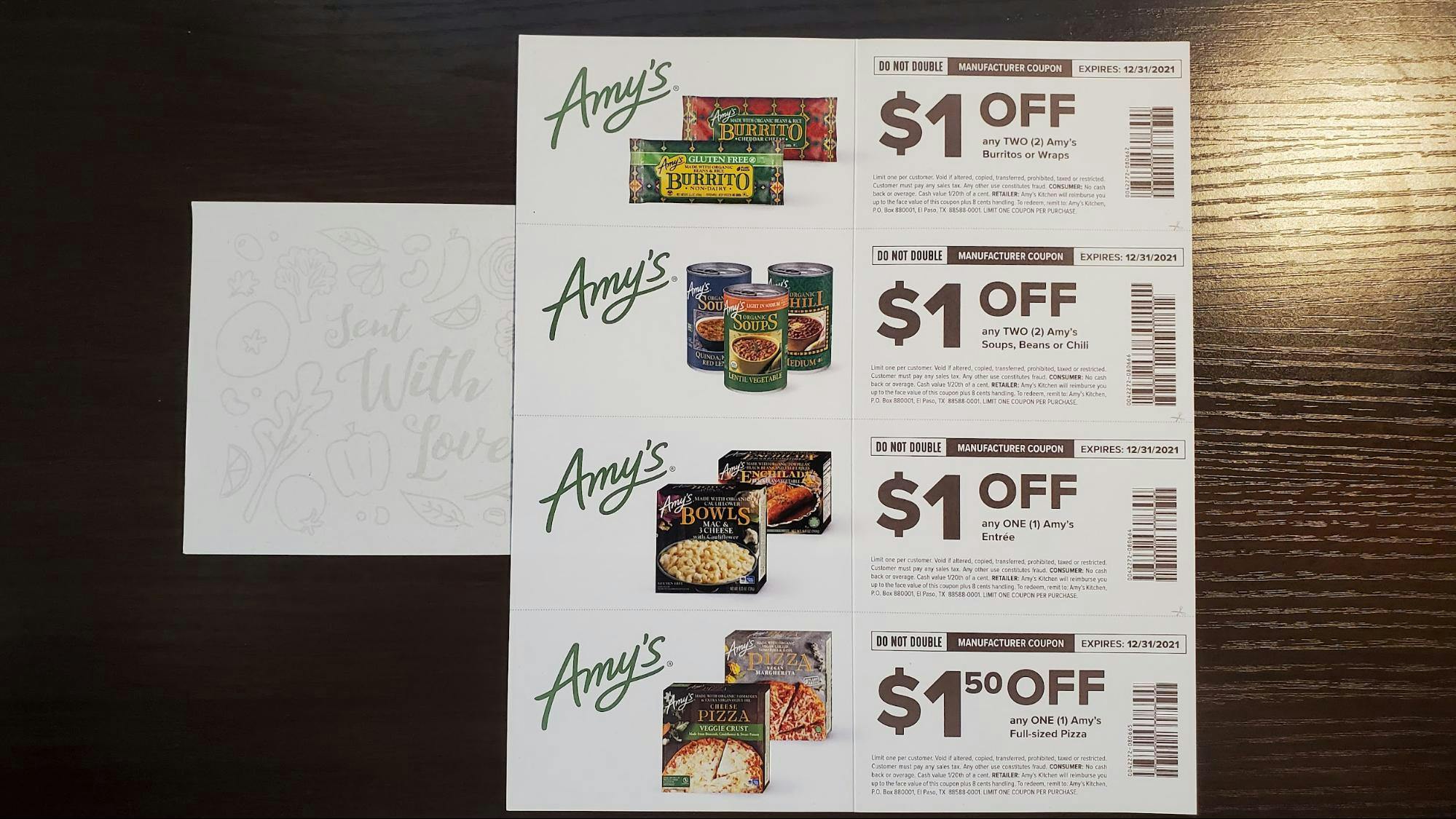 Free Amy's coupons by mail