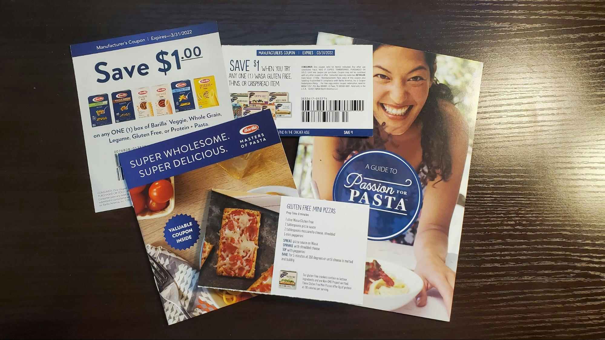 Free Barilla coupons by mail