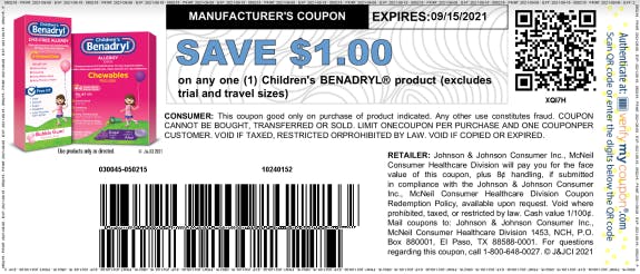 Free Benadryl coupons by mail