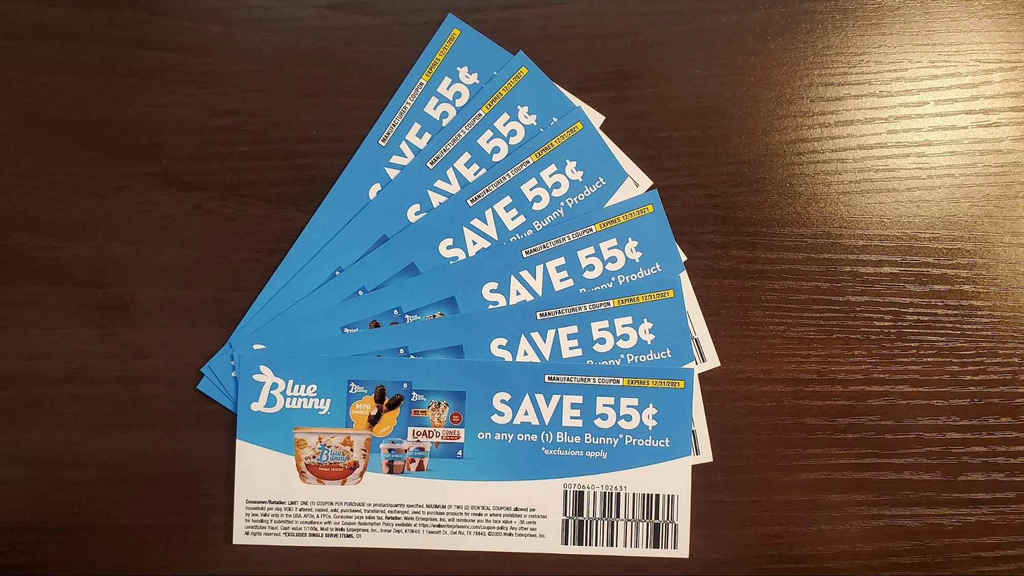 Free Blue Bunny coupons by mail