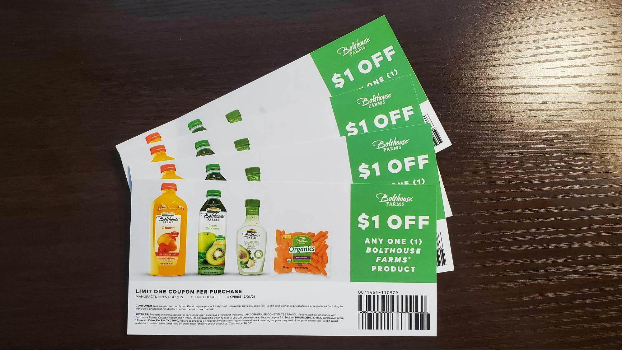 Free Bolthouse coupons by mail