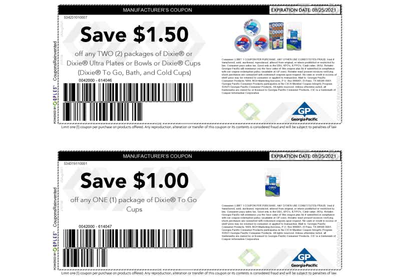 Free Dixie coupons by mail
