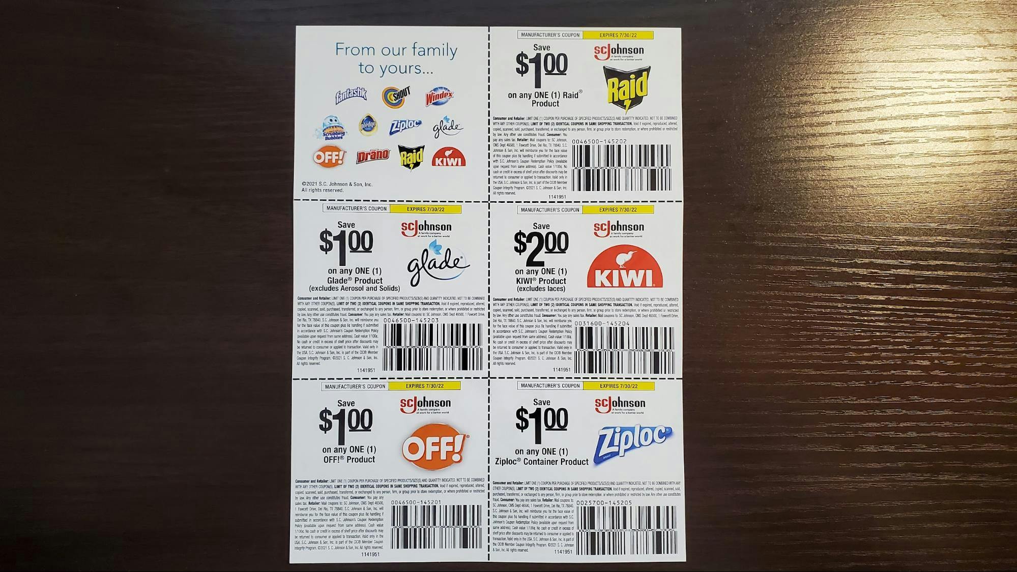 Free SC Johnson coupons by mail
