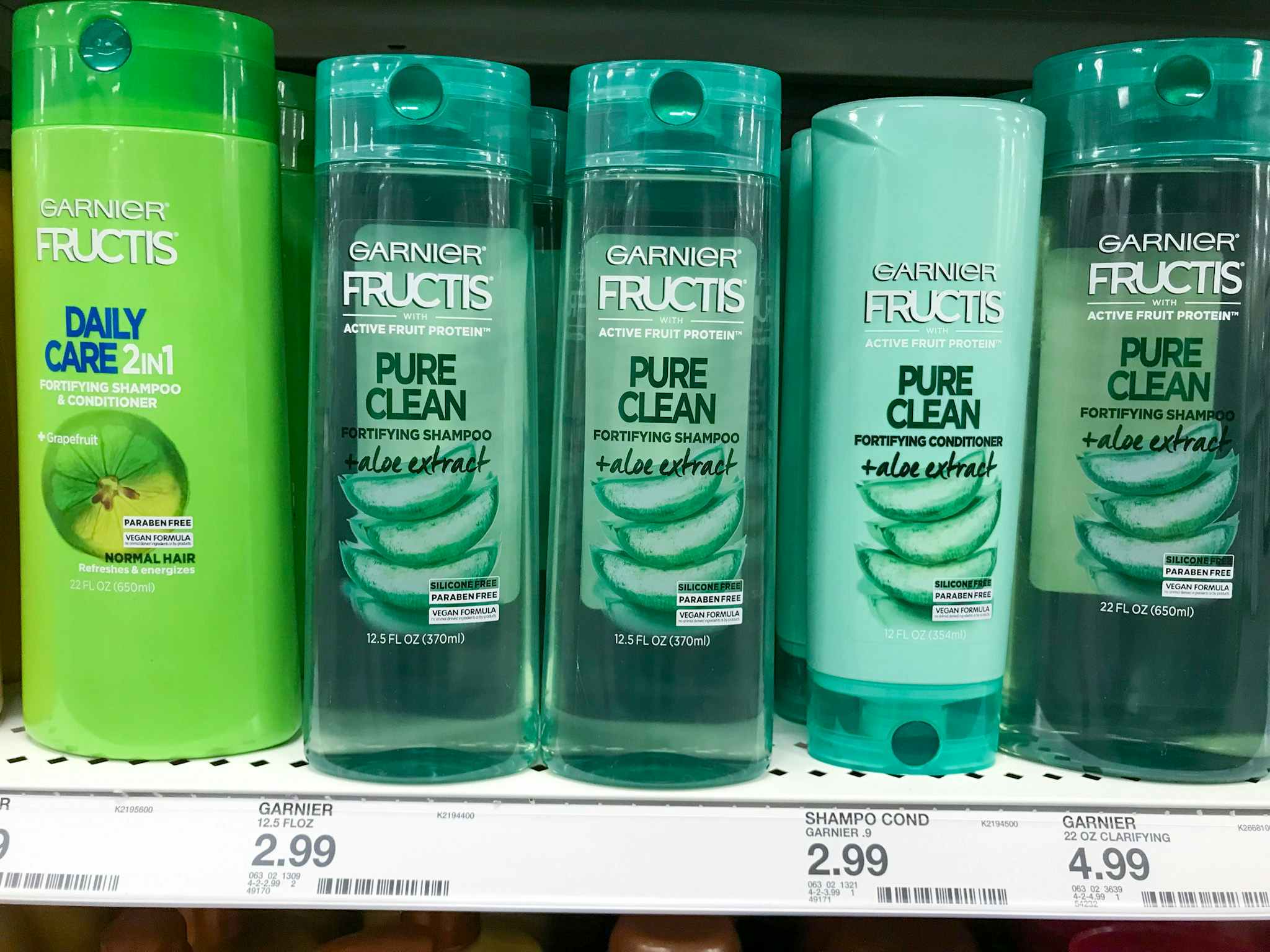garnier fructis shampoo on a target shelf