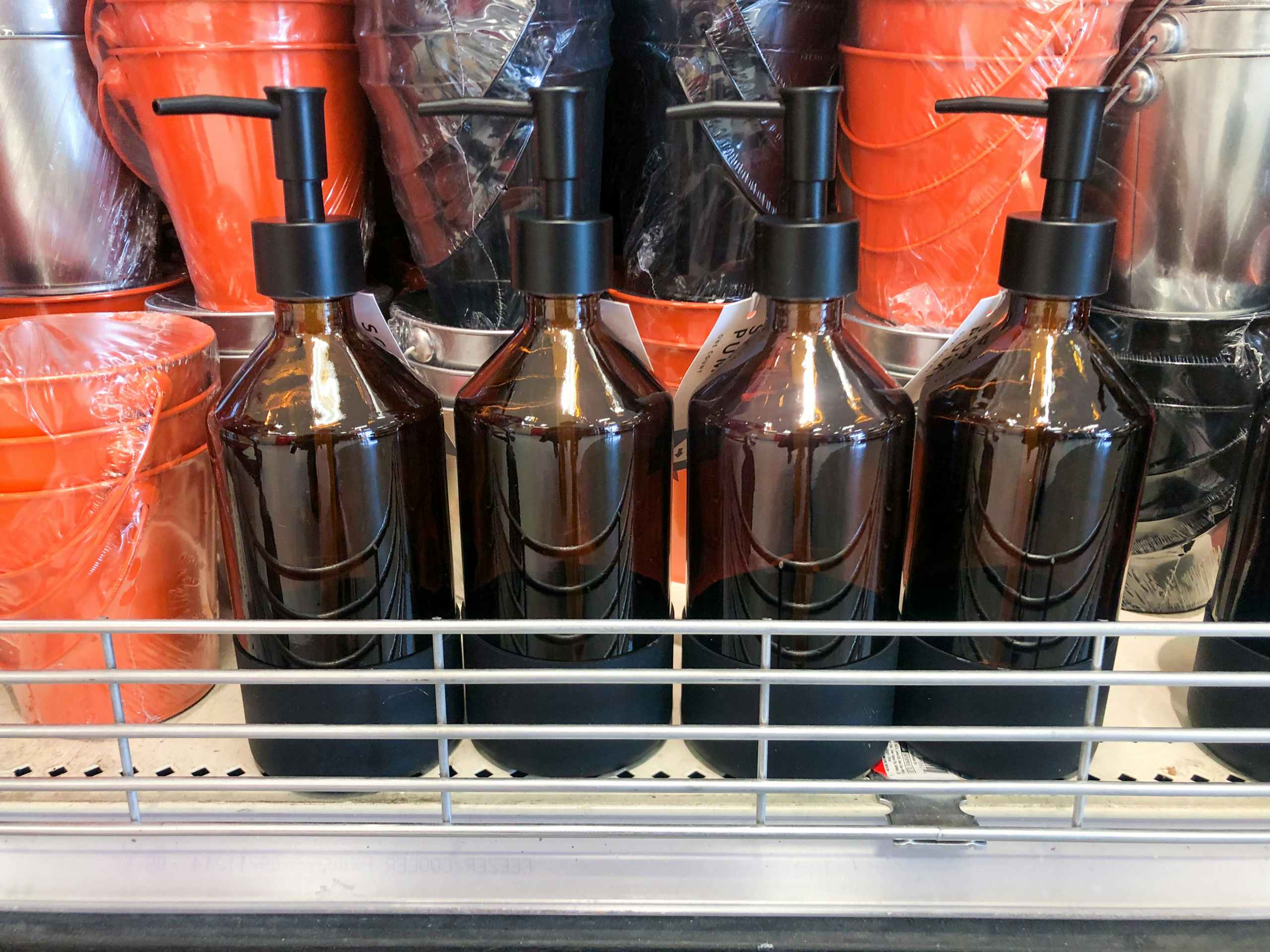 glass soap bottle in Target shelf