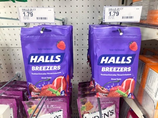 halls throat drops on a target shelf