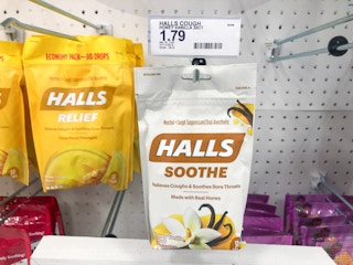 halls cough drops on a target shelf