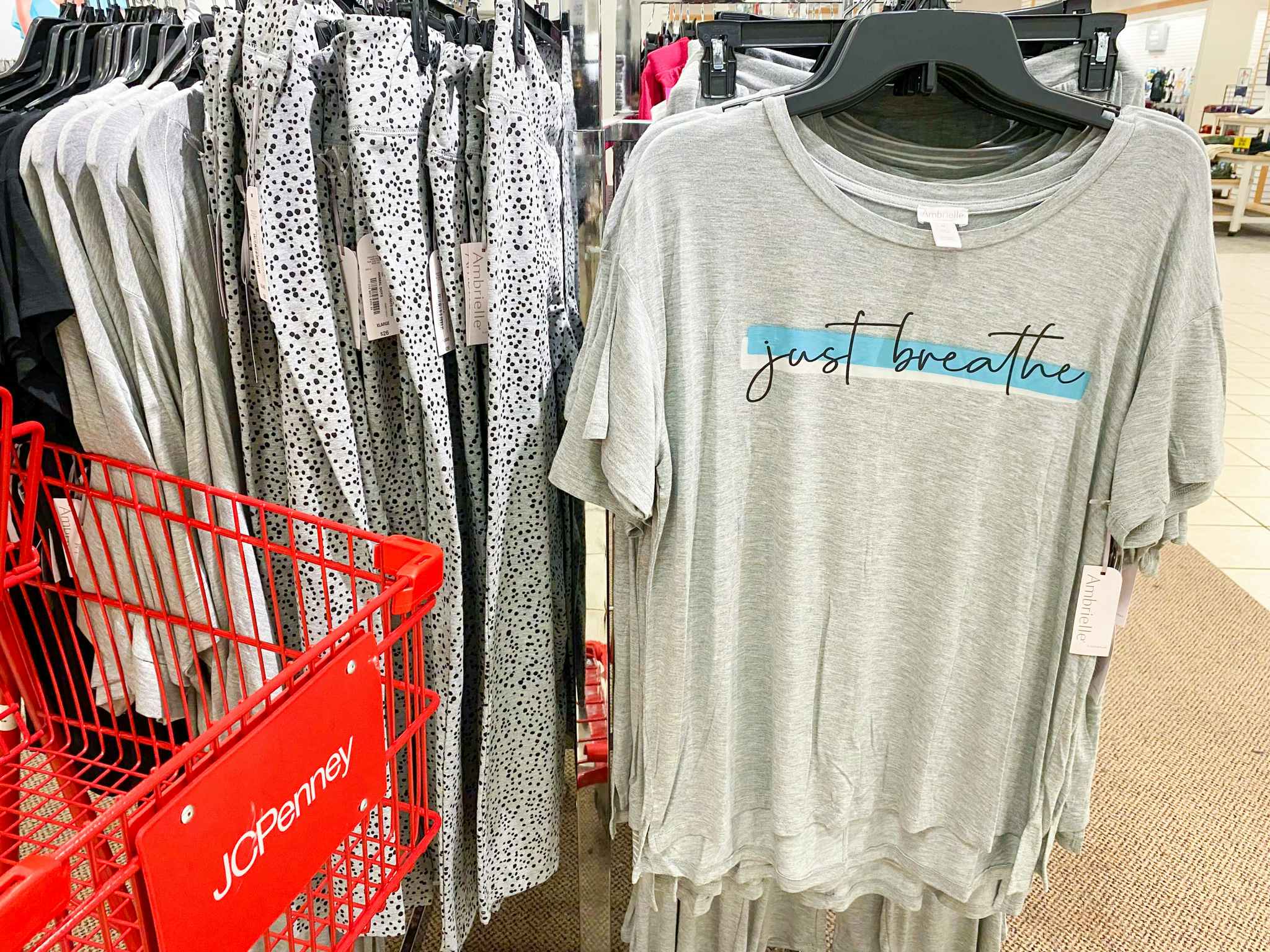 women's pajama shirt on rack