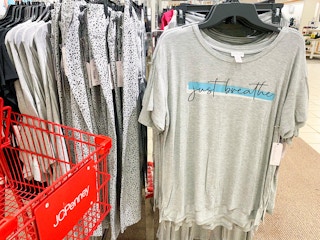 women's pajama shirt on rack