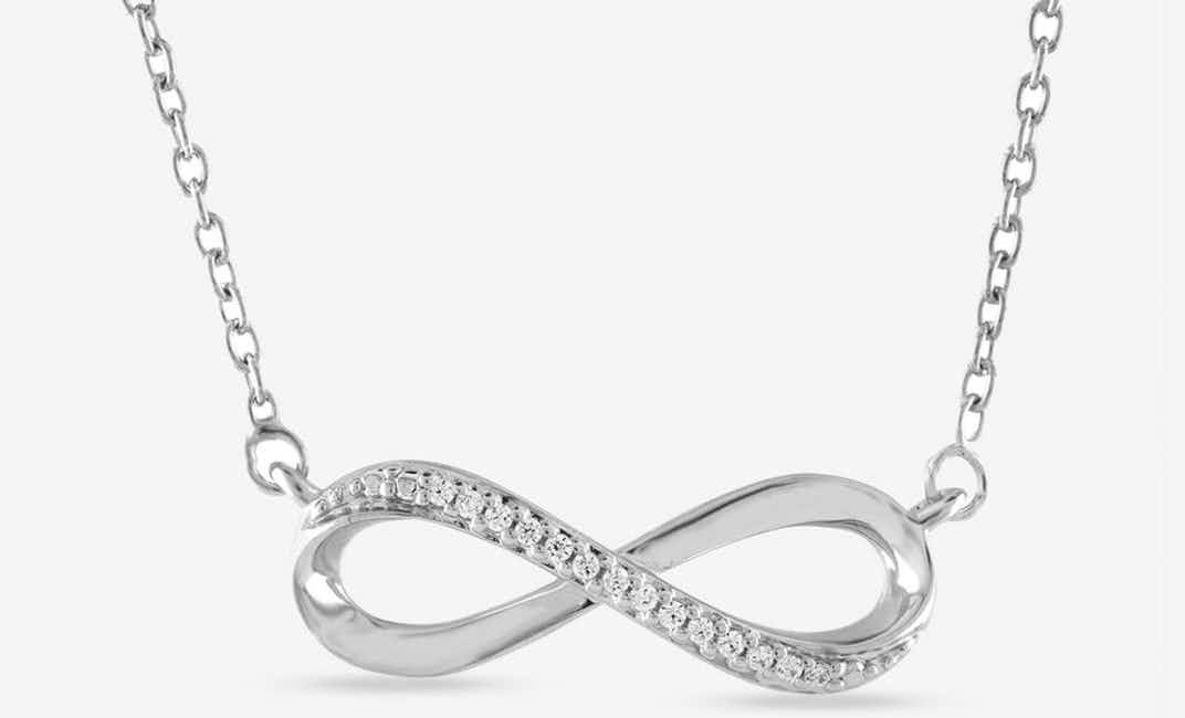 silver diamond eternity necklace