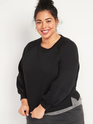 kohls French Terry Blouson-Sleeve Plus-Size Crop Sweatshirt stock image 2021