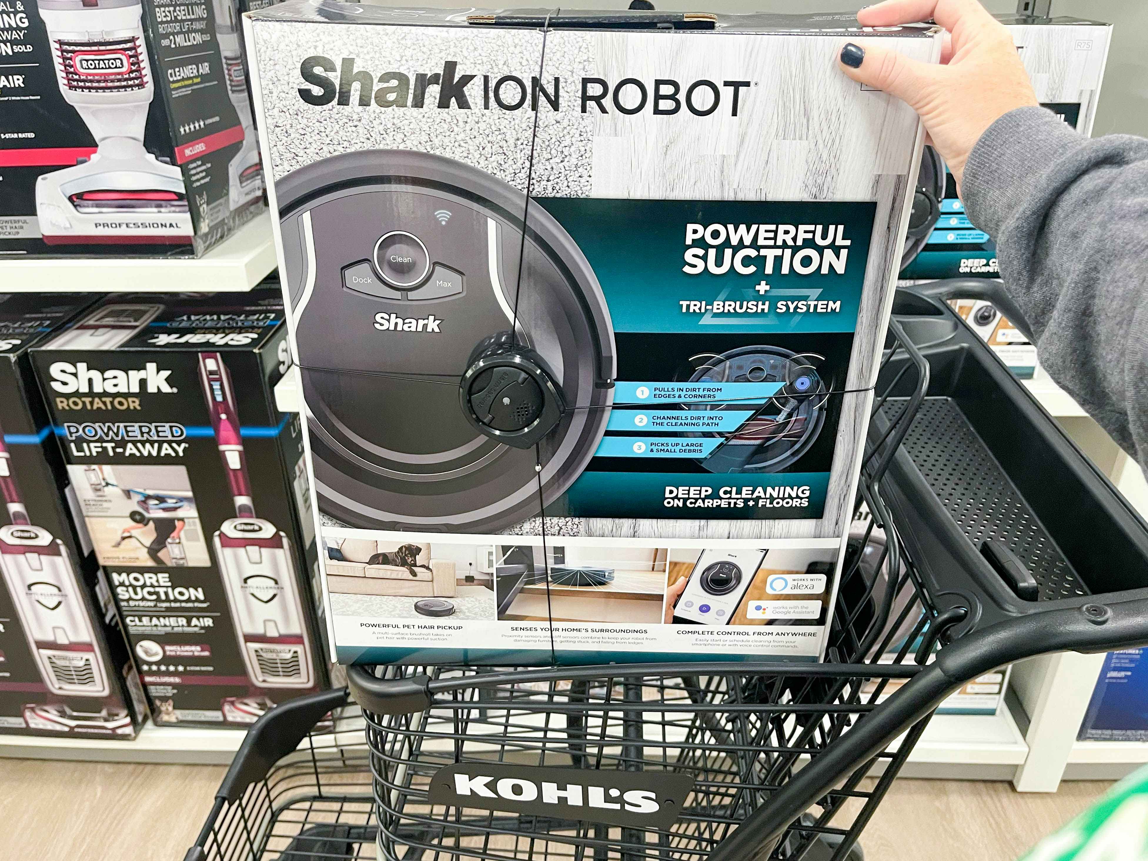 shark ion robot on cart