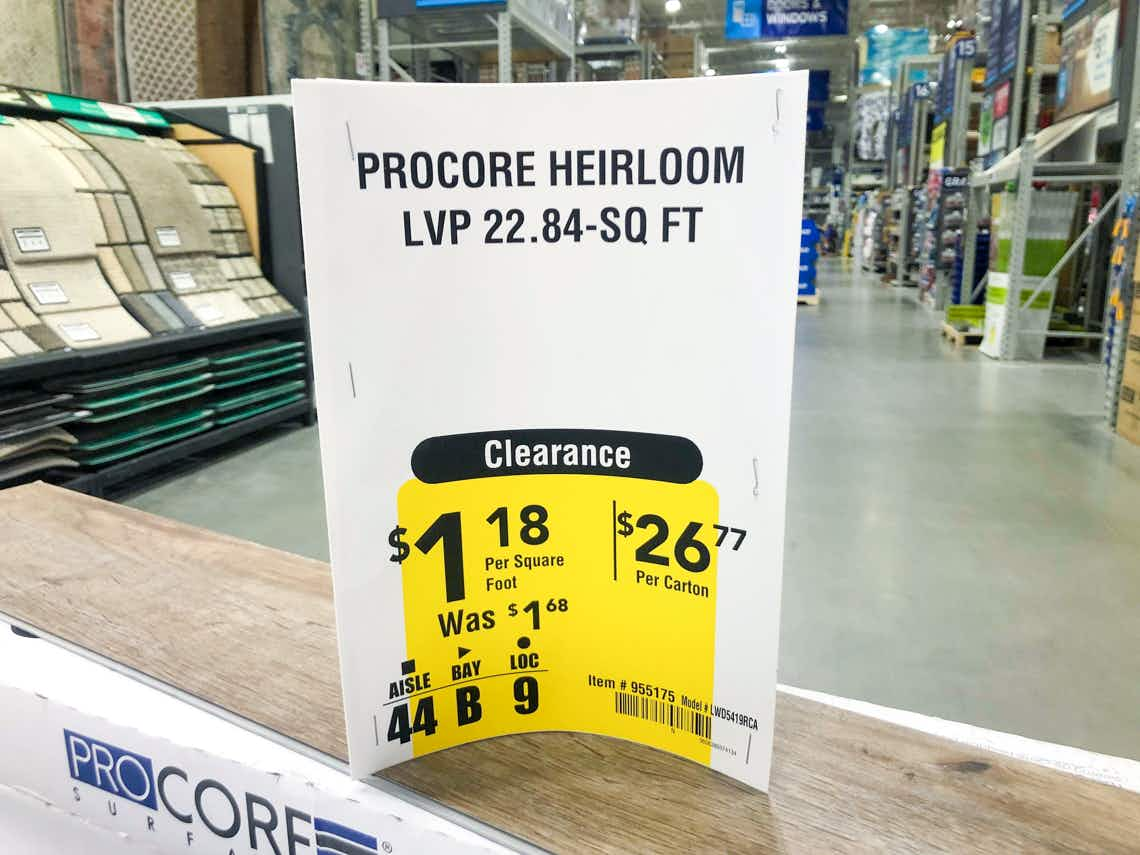 vinyl flooring clearance in lowes store