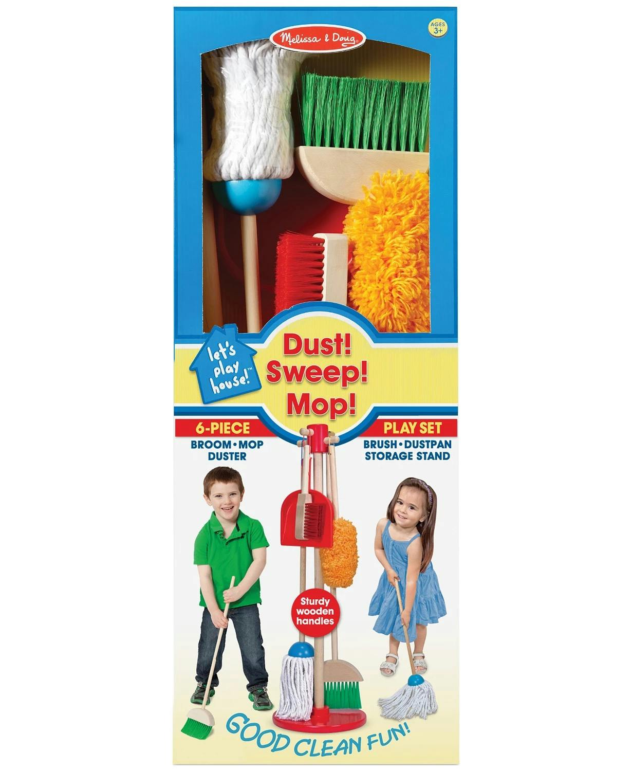 product box of melissa and doug Let's Play House! Dust, Sweep & Mop