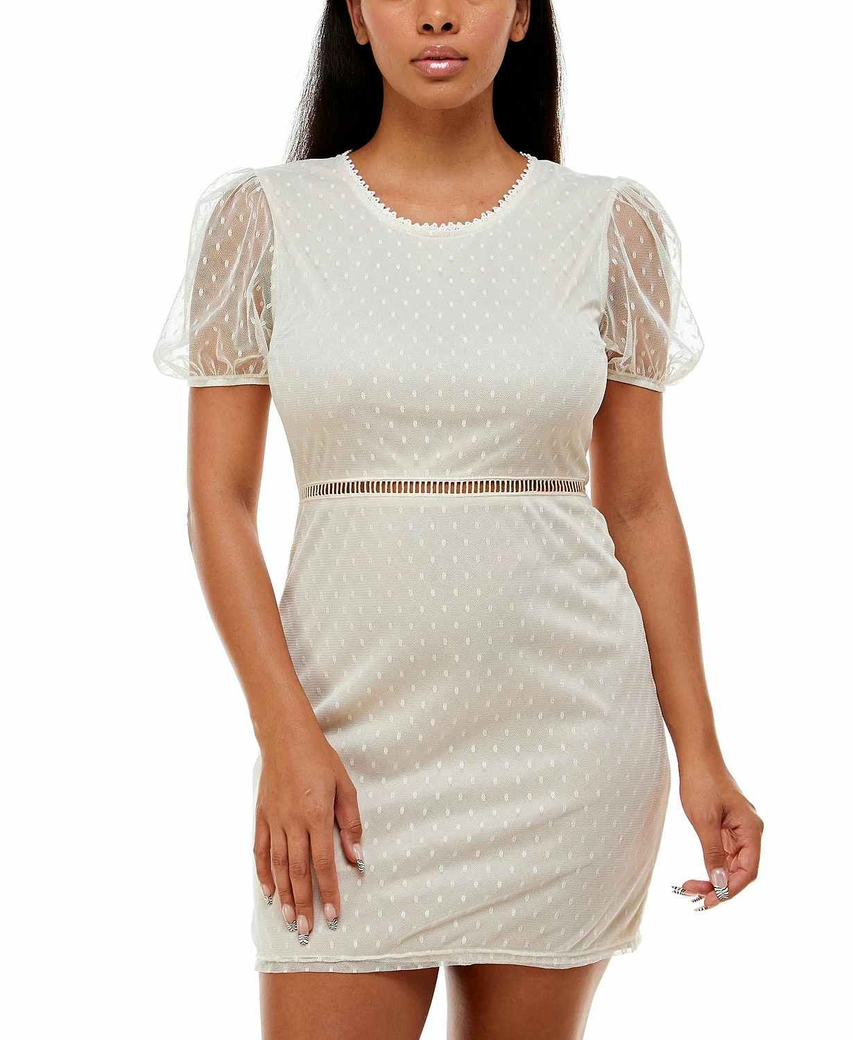 juniors' puff sleeve dress