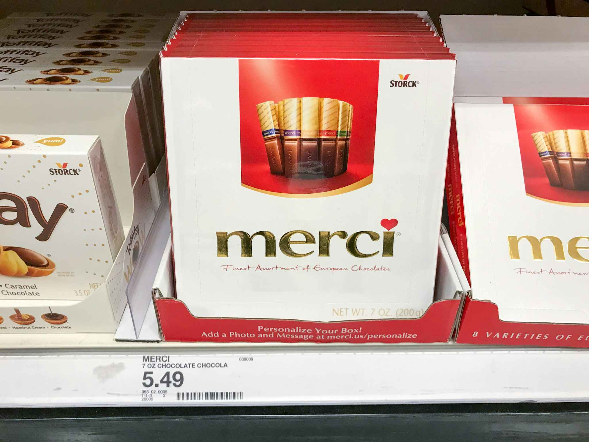 merci chocolate on a target shelf
