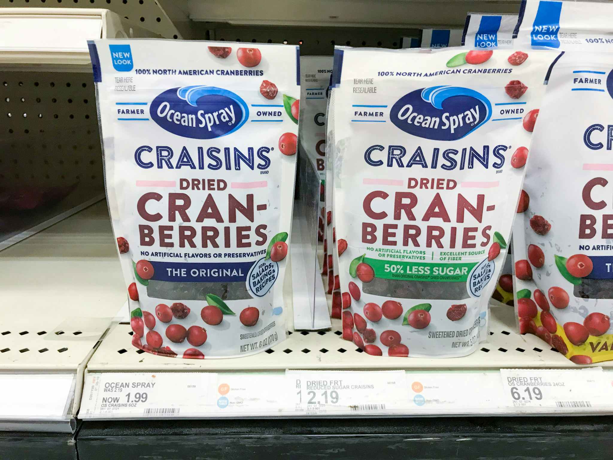 ocean spray craisins on a target shelf