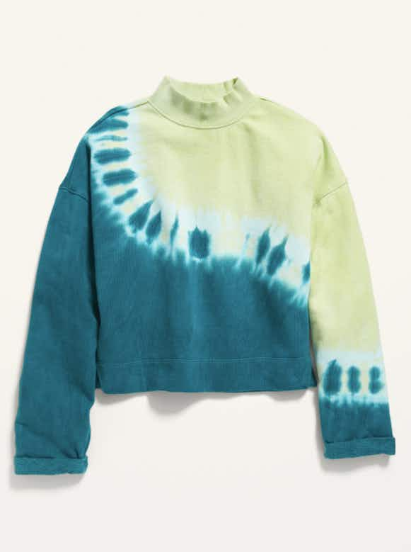 old navy Vintage Mock-Neck Cropped Sweatshirt for Girls stock image 2021