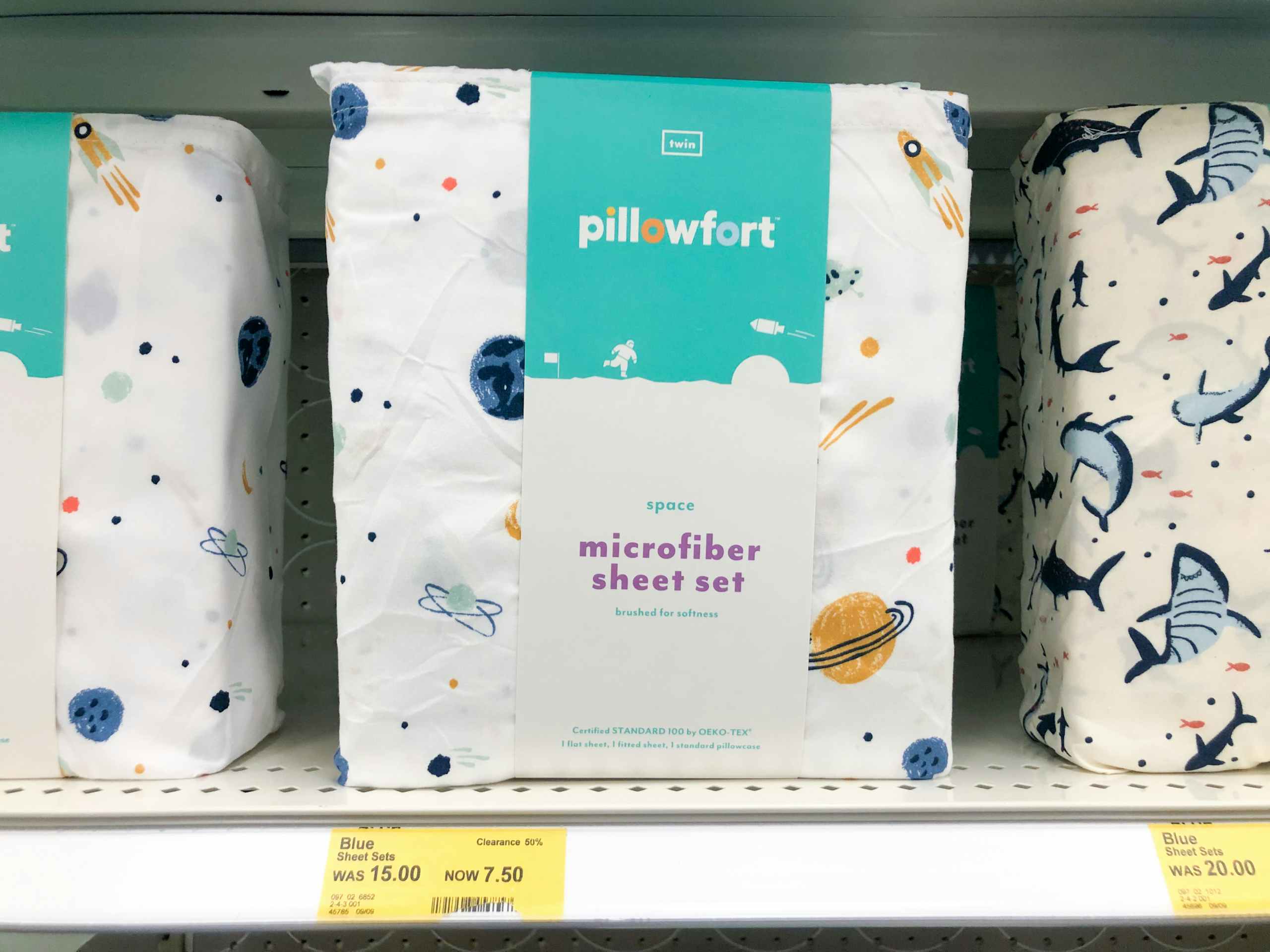 sheet set on clearance on Target store shelf