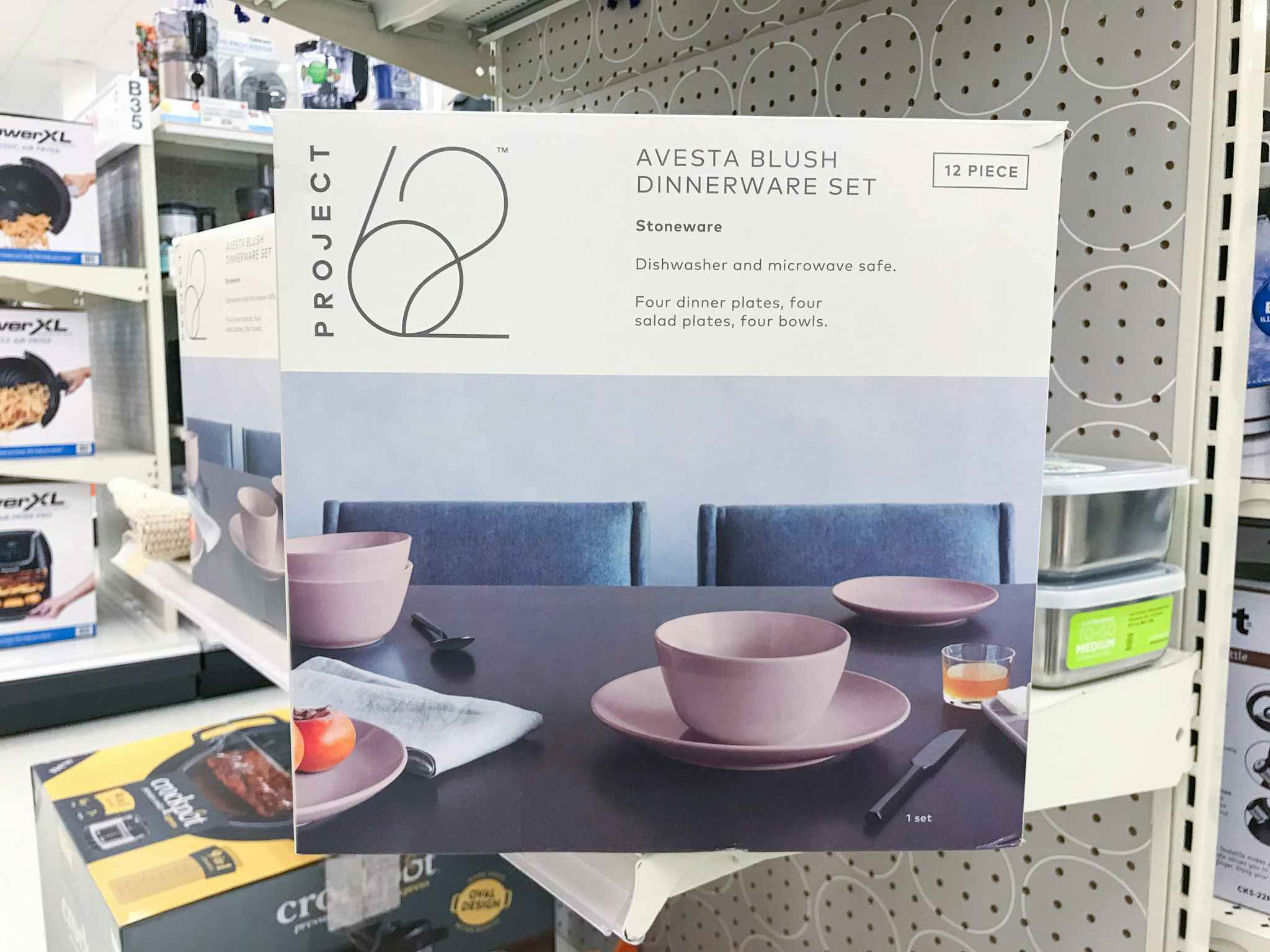 project 62 12-piece avesta dinnerware set on a target shelf