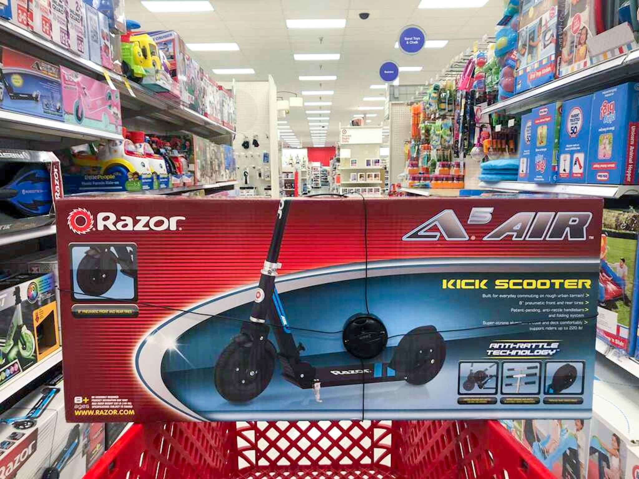 razor a5 air kick scooter clearance on a target cart