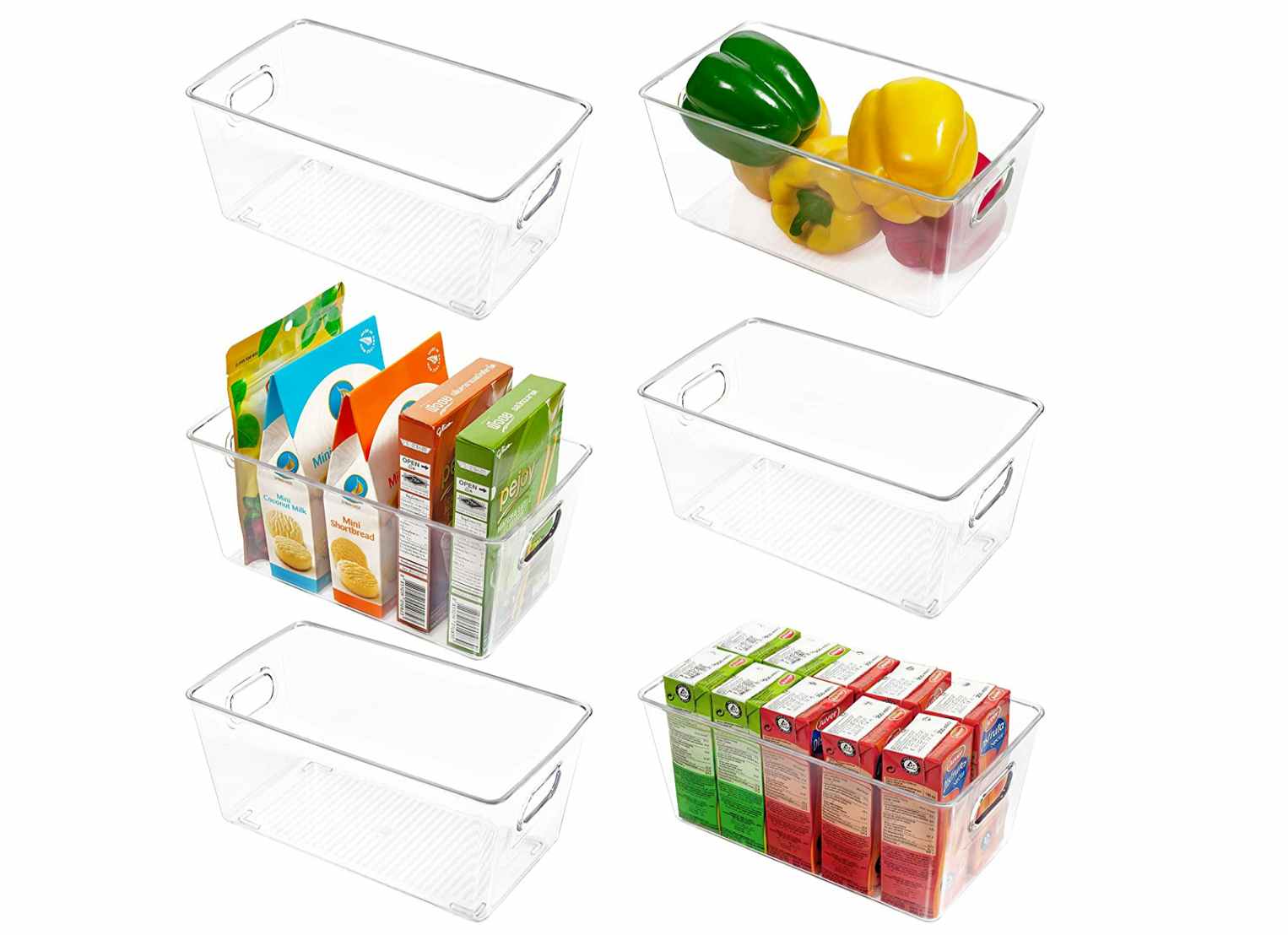 Vtopmart Clear Plastic Pantry Organizer Bins