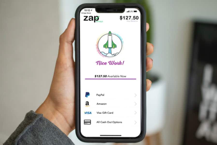 Zap Survey phone app screen