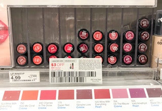 revlon lustrous lipsticks in target display