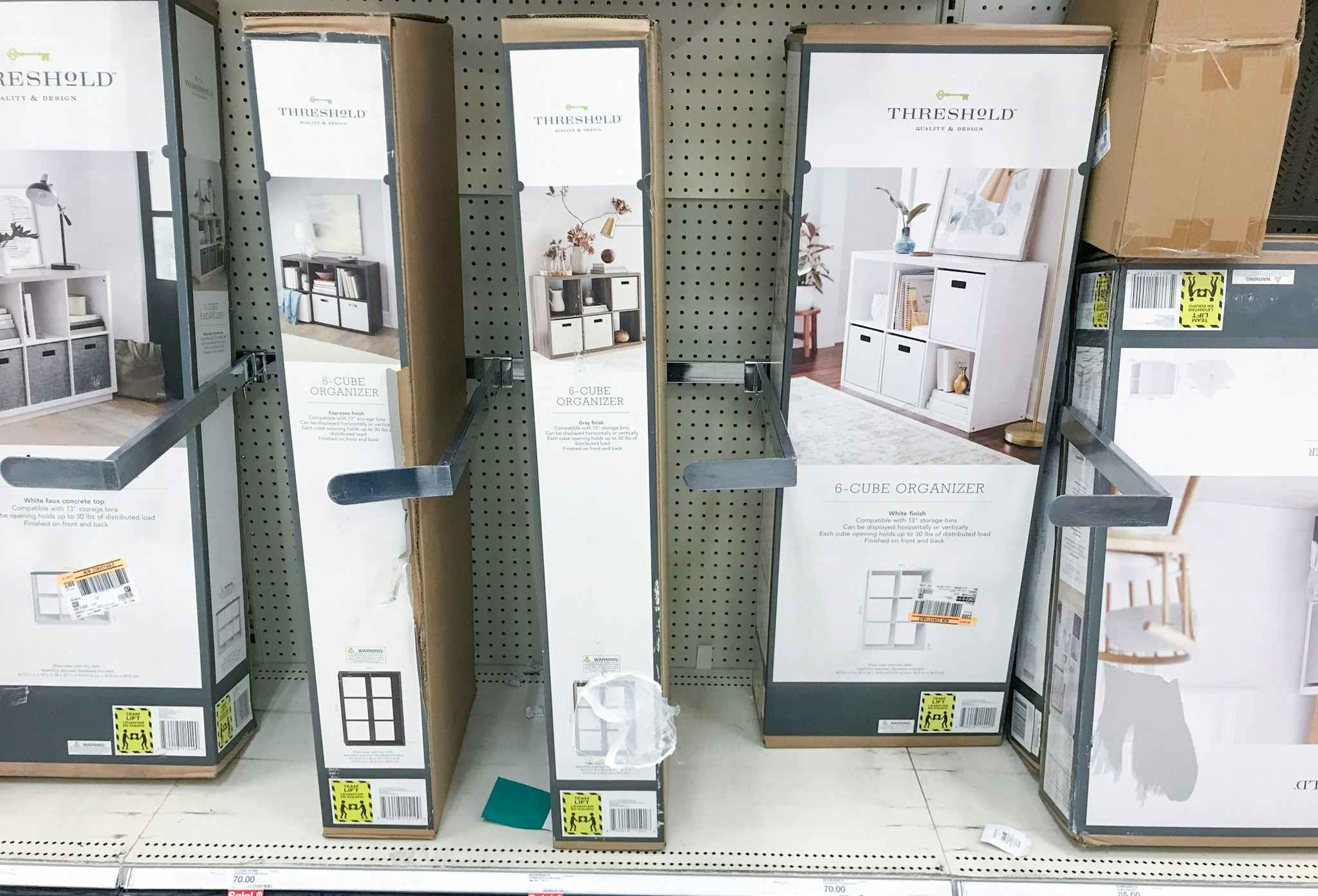 threshold 6-cube organizers on a target shelf