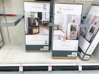 threshold 2-cube organizers on a target shelf
