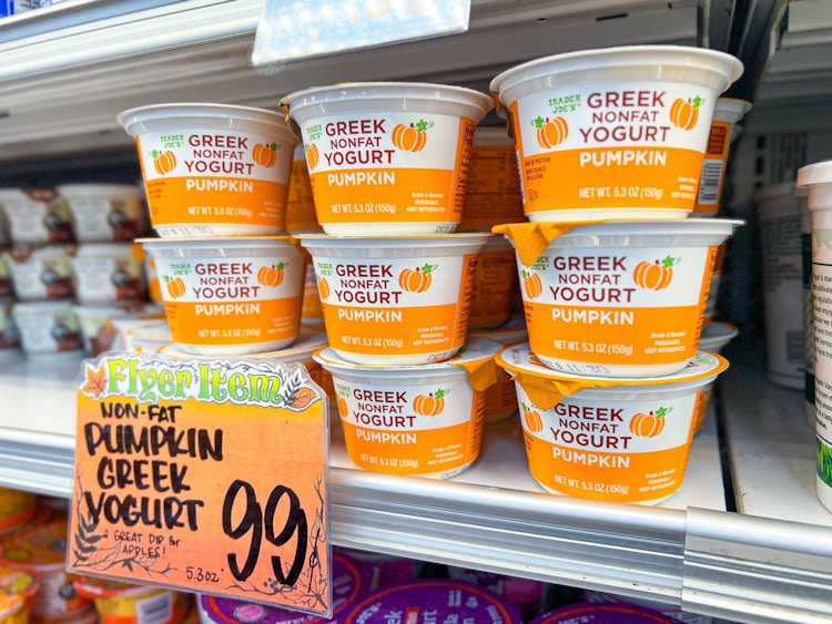 greek non fat pumpkin yogurt at Trader Joe's