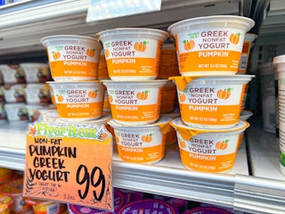 greek non fat pumpkin yogurt at Trader Joe's