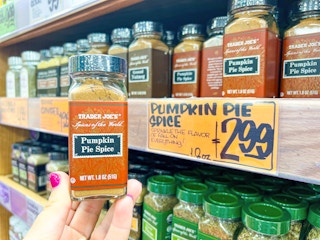 pumpkin pie spice shaker at Trader Joe's