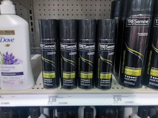tresemme hairspray on a target shelf
