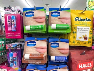 vaseline lip therapy on a shelf at dollar tree