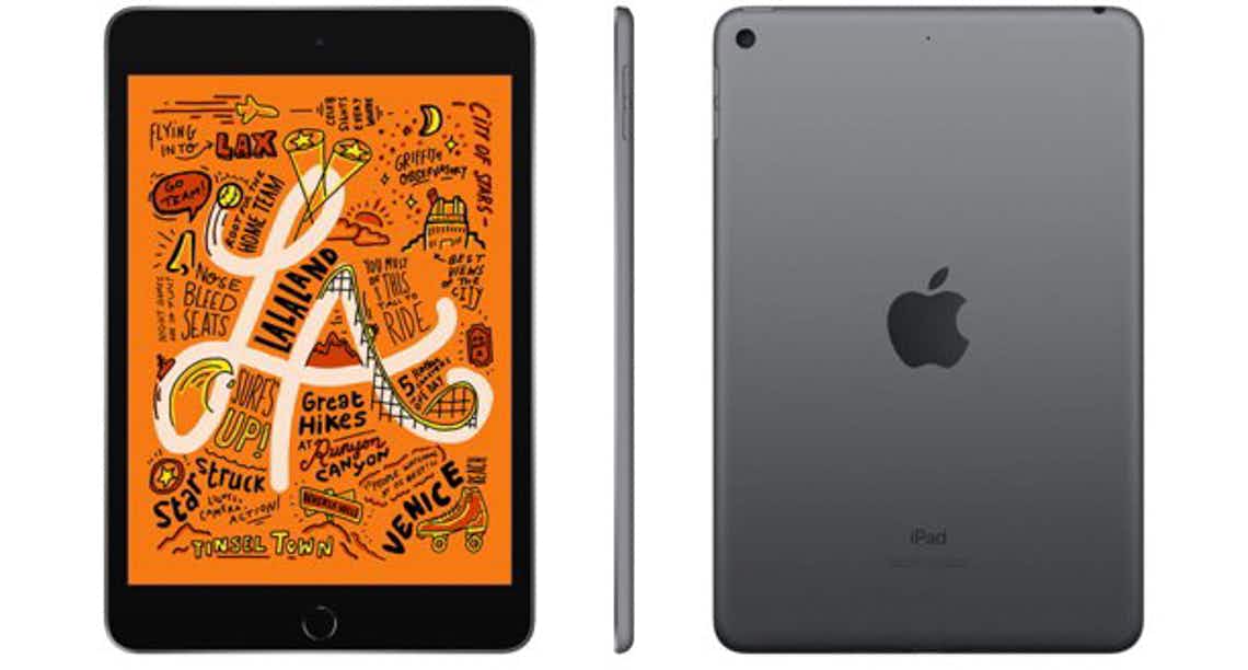 stock photo of apple ipad mini on white background