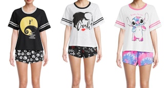 collage of disney pajama sets