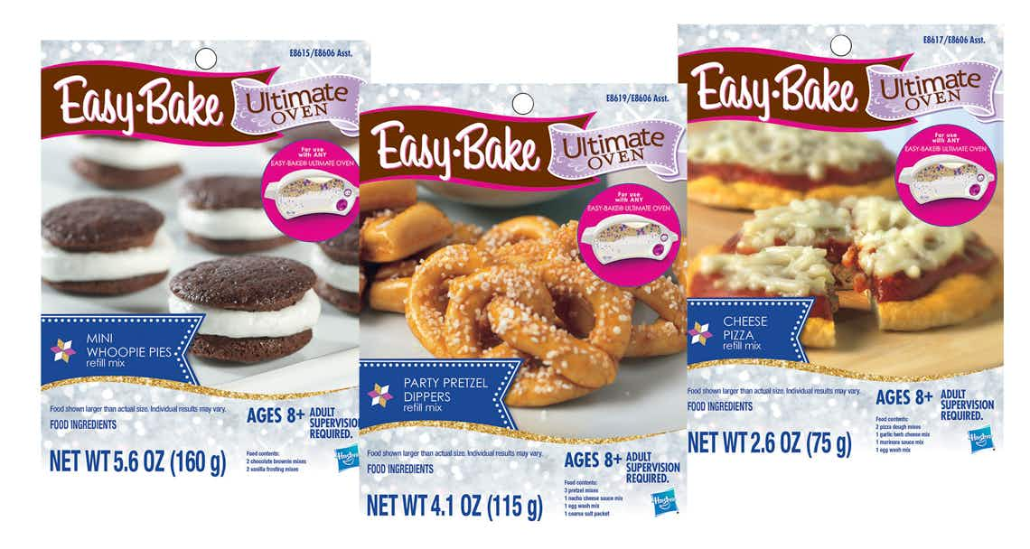 stock photo of easy bake oven baking mixes on white background