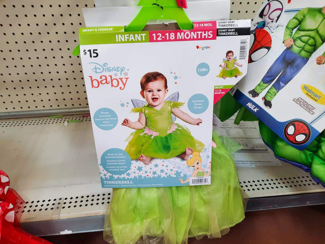 disney baby tinkerbell costume on hook at walmart