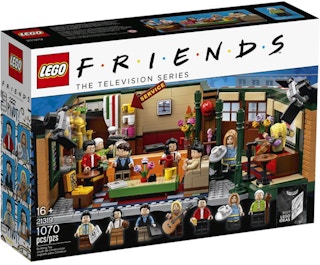 stock photo of the lego friends central perk set on white background